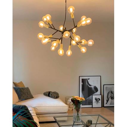 Lustră pe cablu ByRydens HEROES 24xE27/5W/230V negru d. 80 cm