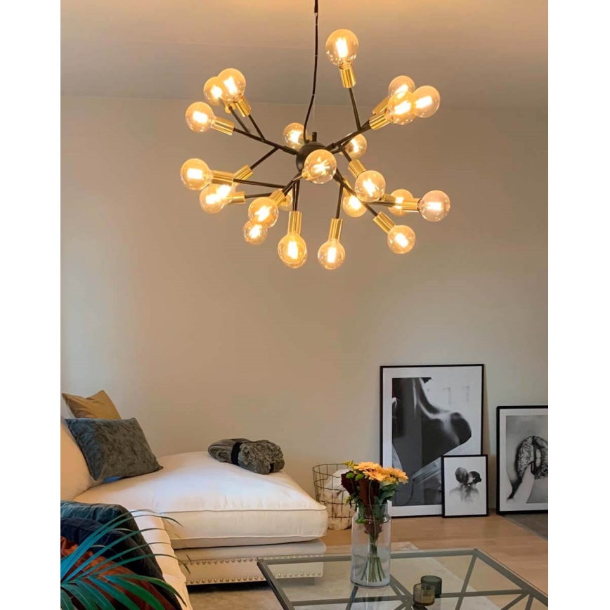 Lustră pe cablu ByRydens HEROES 24xE27/5W/230V negru d. 80 cm