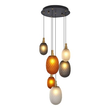 Lustră pe cablu CACTUS 6xG9/5W/230V cupru/gri/alb