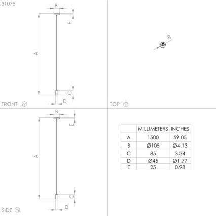 Lustră pe cablu 1xE27/40W/230V neagră/aurie Eglo