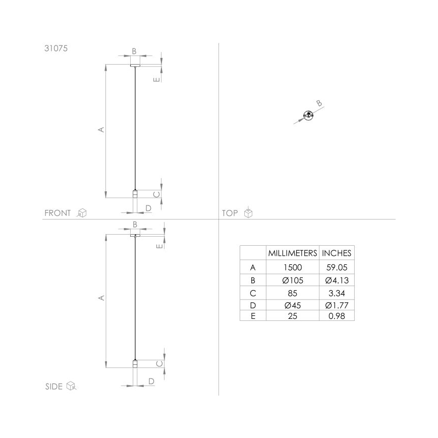 Lustră pe cablu 1xE27/40W/230V neagră/aurie Eglo