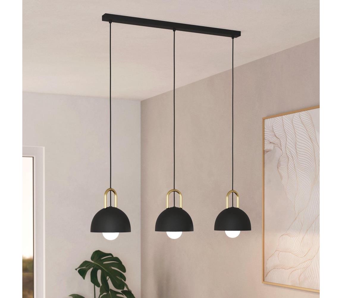 Lustră pe cablu CALMANERA 3xE27/40W/230V neagră Eglo 99694