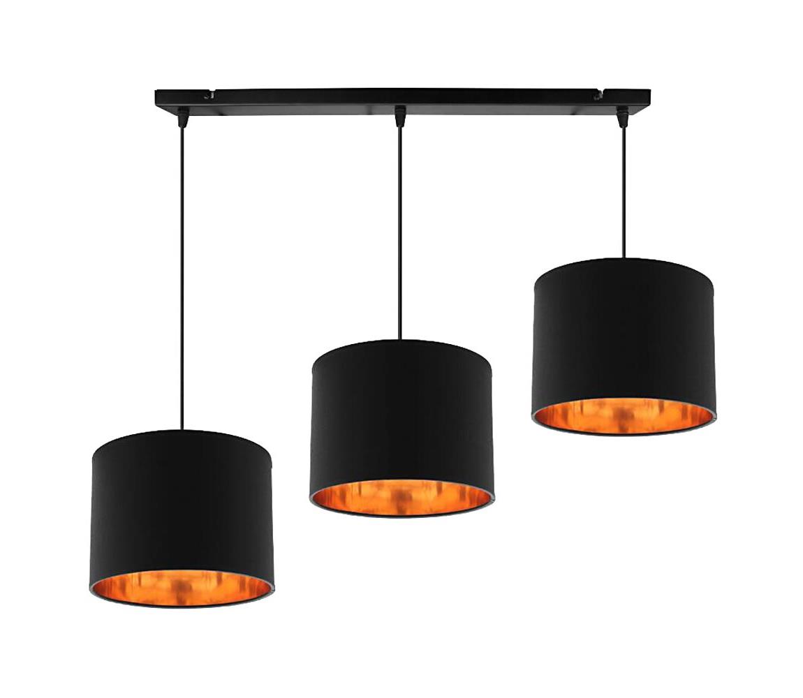 Lustră pe cablu CANDIDA 3xE27/40W/230V neagră/cupru