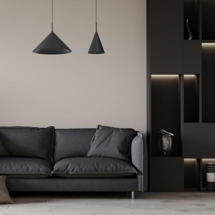 Lustră pe cablu CAPITAL 1xGX53/15W/230V Ø 46 cm neagră