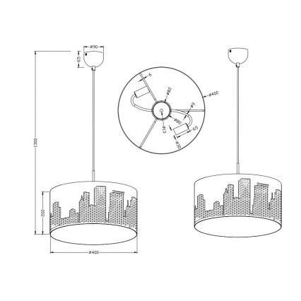 Lustră pe cablu CAPITAL 2xE14/40W/230V Trio