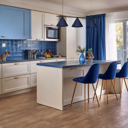 Lustră pe cablu CAPITAL 3xGX53/15W/230V albastră