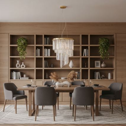 Lustră pe cablu CARLTON 12xE14/40W/230V auriu Ideal Lux