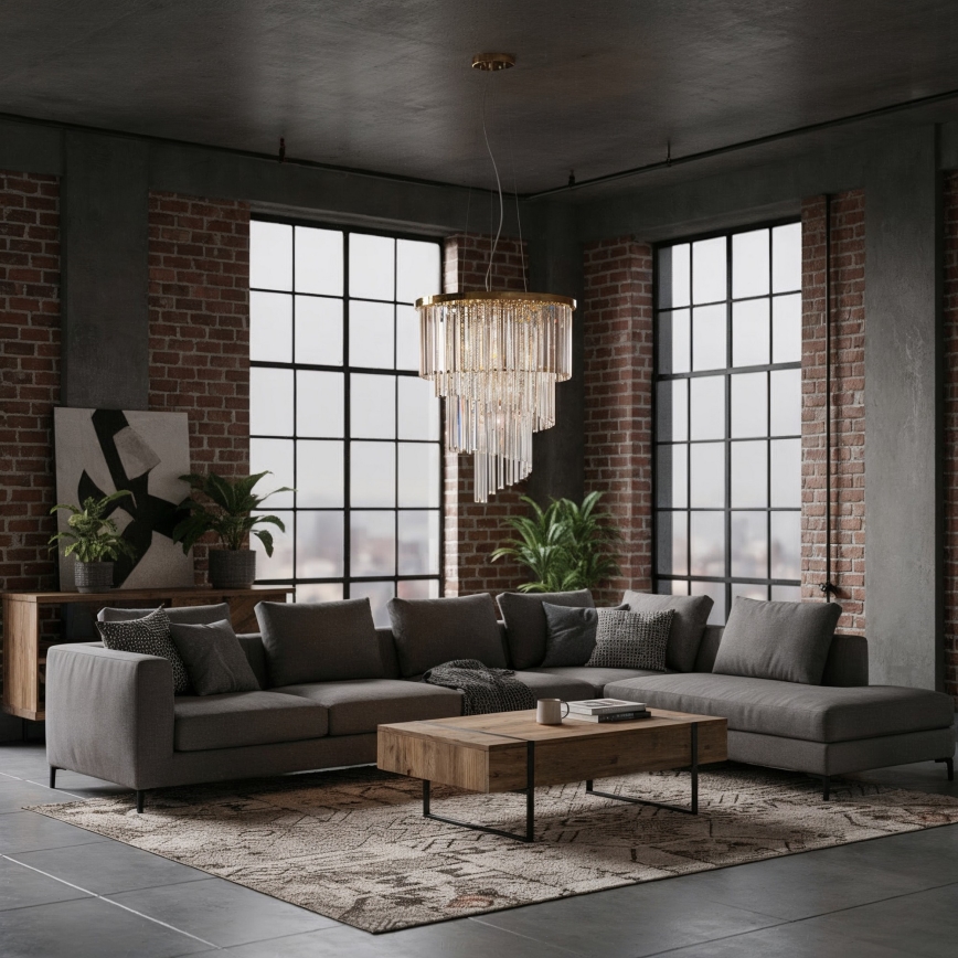 Lustră pe cablu CARLTON 12xE14/40W/230V auriu Ideal Lux