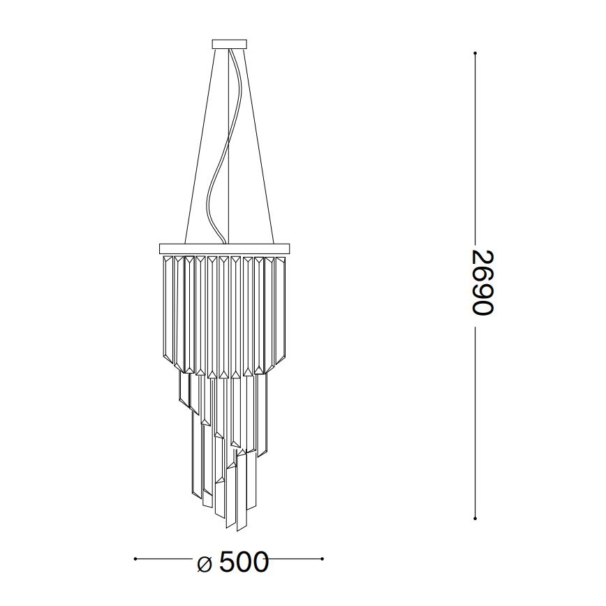 Lustră pe cablu CARLTON 12xE14/40W/230V auriu Ideal Lux