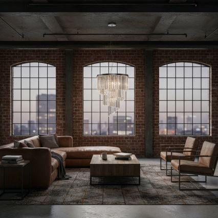 Lustră pe cablu CARLTON 12xE14/40W/230V crom Ideal Lux