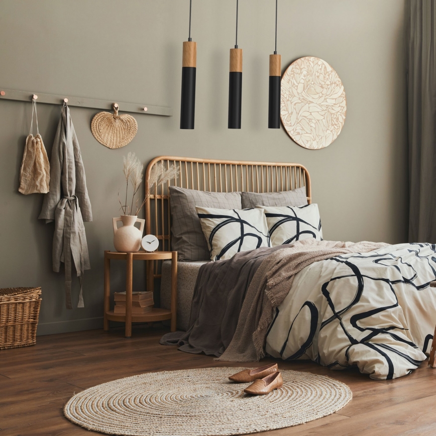 Lustră pe cablu CASSA 3xGU10/60W/230V neagră