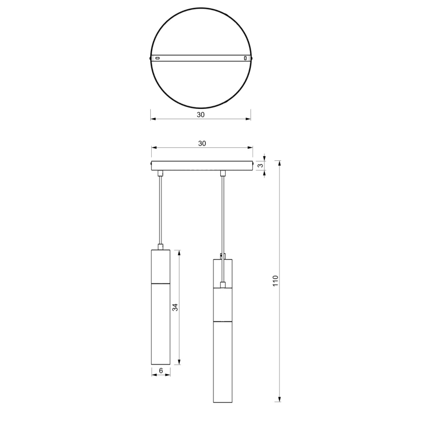 Lustră pe cablu CASSA 3xGU10/8W/230V alb