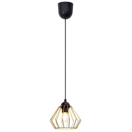 Lustră pe cablu CEED GOLD 1xE27/60W/230V d. 17,5 cm negru/auriu