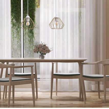 Lustră pe cablu CEED GOLD 2xE27/60W/230V alb/auriu