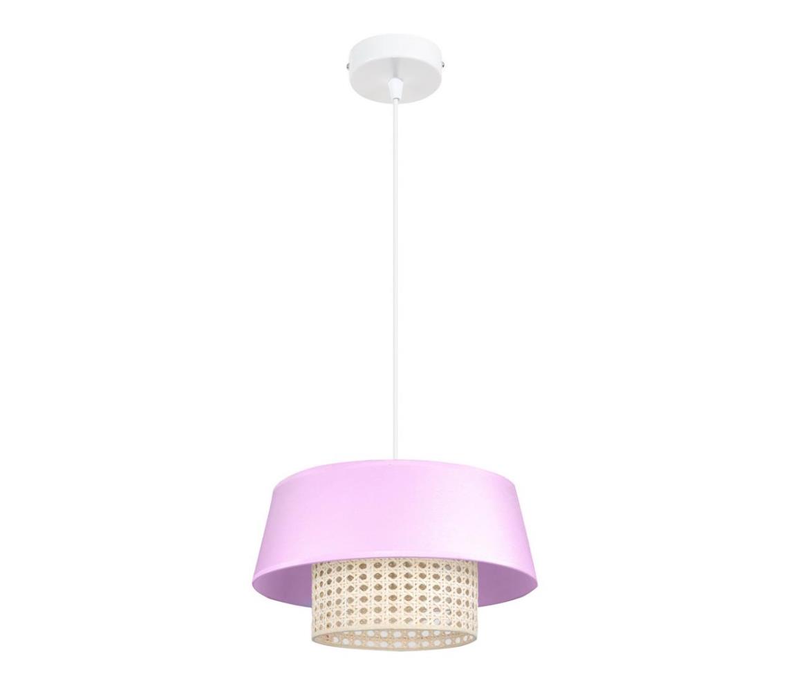 Lustră pe cablu CONA 1xE27/60W/230V roz 35 cm diametru