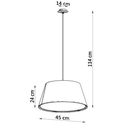 Lustră pe cablu CONO 3xE27/60W/230V d. 45 cm albă