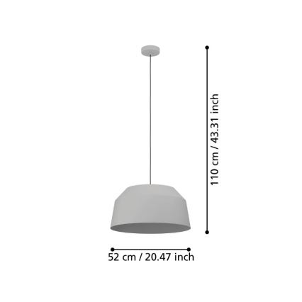 Lustră pe cablu 1xE27/40W/230V d. 52 cm Eglo