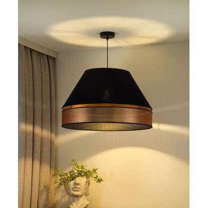 Lustră pe cablu COPPER Duolla SHINY 1xE27/15W/230V d. 60 cm negru/cupru