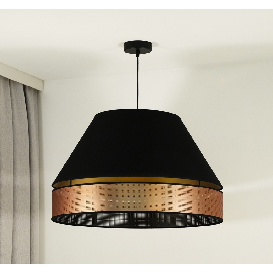 Lustră pe cablu COPPER Duolla SHINY 1xE27/15W/230V d. 60 cm negru/cupru