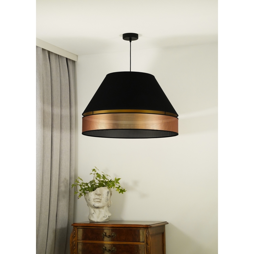 Lustră pe cablu COPPER Duolla SHINY 1xE27/15W/230V d. 60 cm negru/cupru