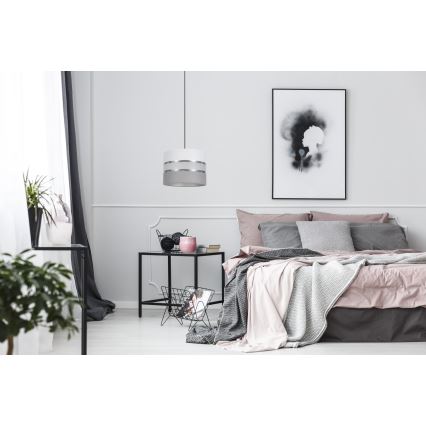 Lustră pe cablu CORAL 1xE27/60W/230V d. 20 cm albă/gri