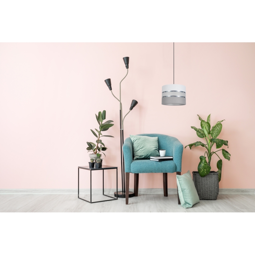 Lustră pe cablu CORAL 1xE27/60W/230V d. 20 cm albă/gri