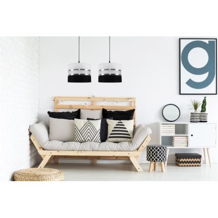 Lustră pe cablu CORAL 2xE27/60W/230V alb-negru