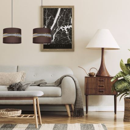 Lustră pe cablu CORAL 2xE27/60W/230V maro