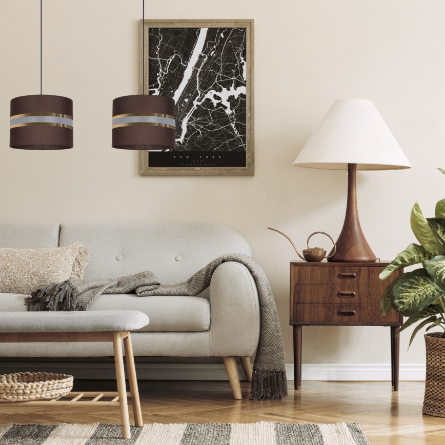 Lustră pe cablu CORAL 2xE27/60W/230V maro