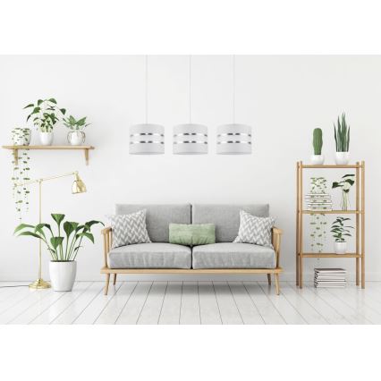 Lustră pe cablu CORAL 3xE27/60W/230V albă