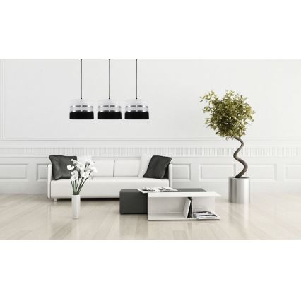 Lustră pe cablu CORAL 3xE27/60W/230V albă/neagră