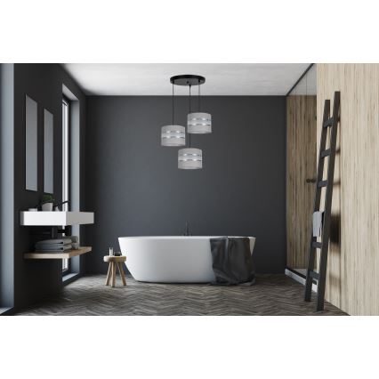 Lustră pe cablu CORAL 3xE27/60W/230V gri