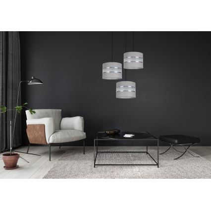 Lustră pe cablu CORAL 3xE27/60W/230V gri
