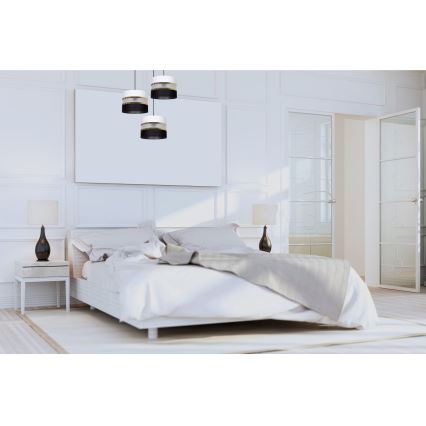 Lustră pe cablu CORAL 3xE27/60W/230V neagră/albă