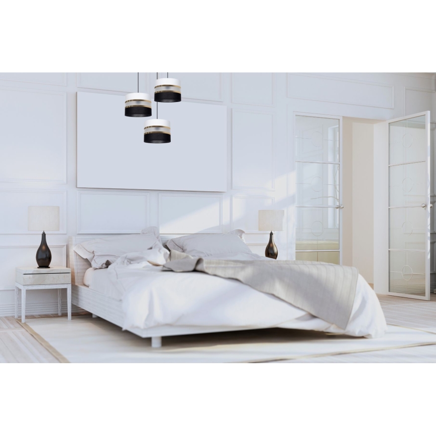 Lustră pe cablu CORAL 3xE27/60W/230V neagră/albă