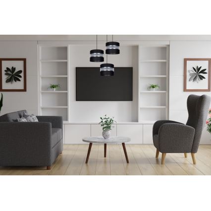 Lustră pe cablu CORAL 3xE27/60W/230V negru/crom d. 45 cm