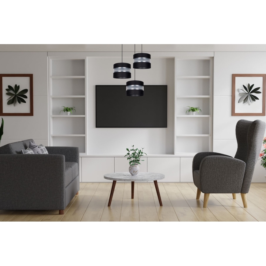 Lustră pe cablu CORAL 3xE27/60W/230V negru/crom d. 45 cm