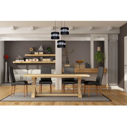 Lustră pe cablu CORAL 3xE27/60W/230V negru/crom d. 45 cm