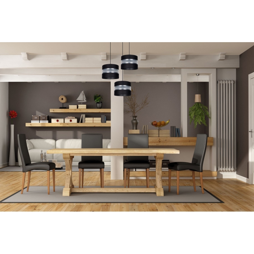 Lustră pe cablu CORAL 3xE27/60W/230V negru/crom d. 45 cm