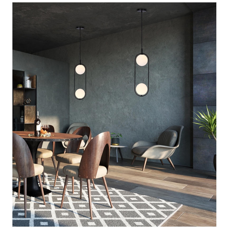 Lustră pe cablu CORDEL 2xG9/28W/230V neagră