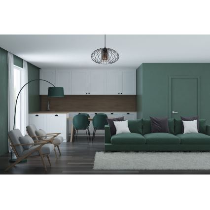 Lustră pe cablu CORRINI 1xE27/60W/230V d. 34 cm negru/gri