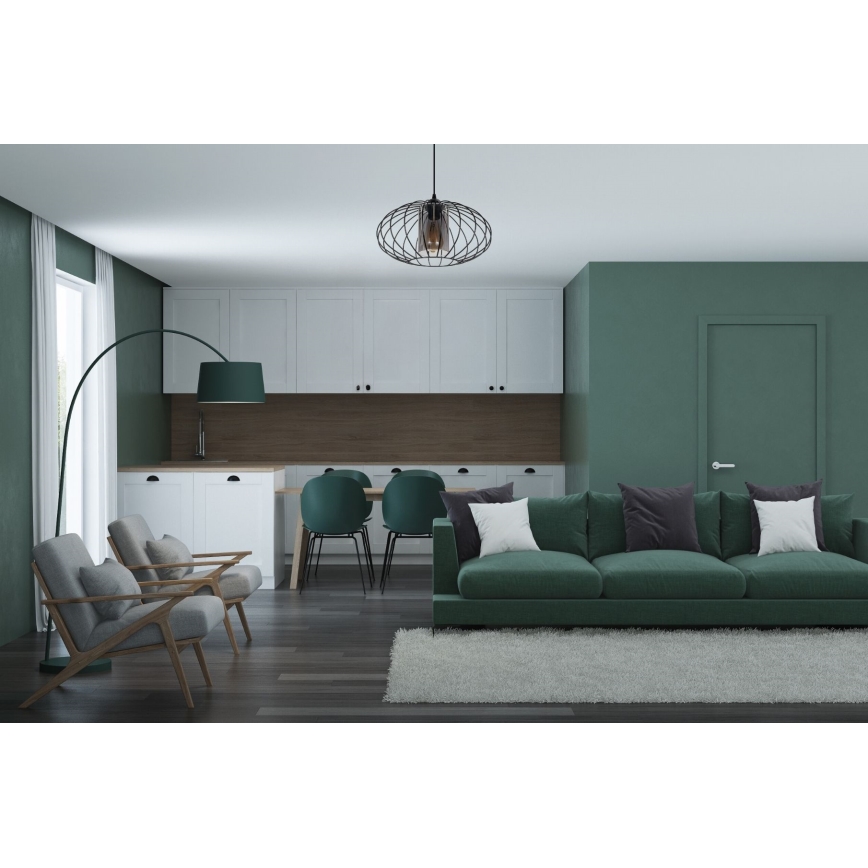 Lustră pe cablu CORRINI 1xE27/60W/230V d. 34 cm negru/gri