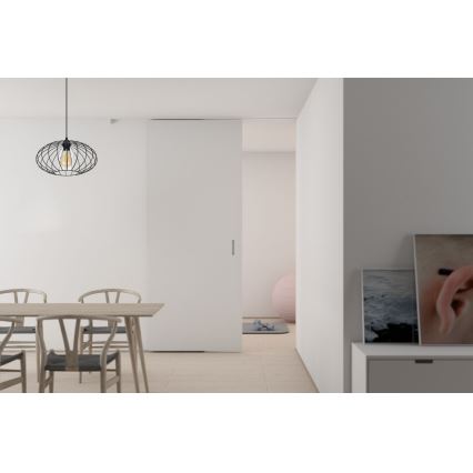Lustră pe cablu CORRINI 1xE27/60W/230V d. 34 cm negru/transparent