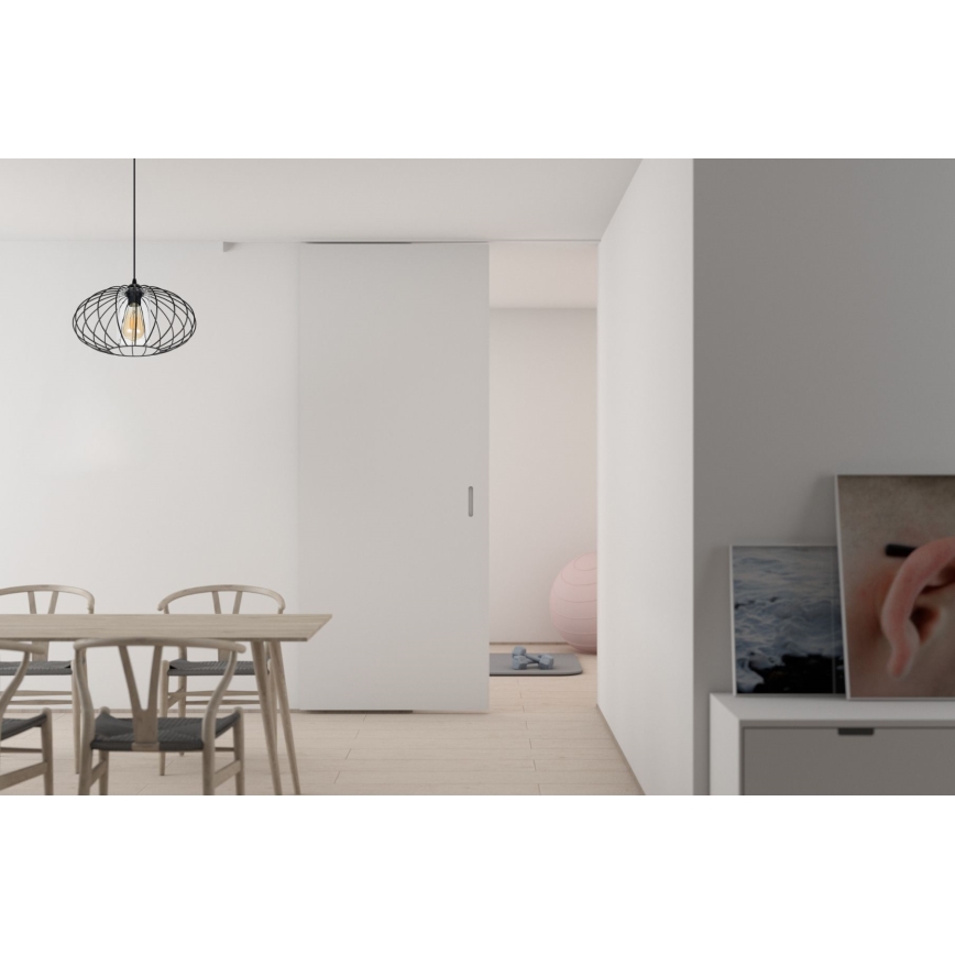 Lustră pe cablu CORRINI 1xE27/60W/230V d. 34 cm negru/transparent