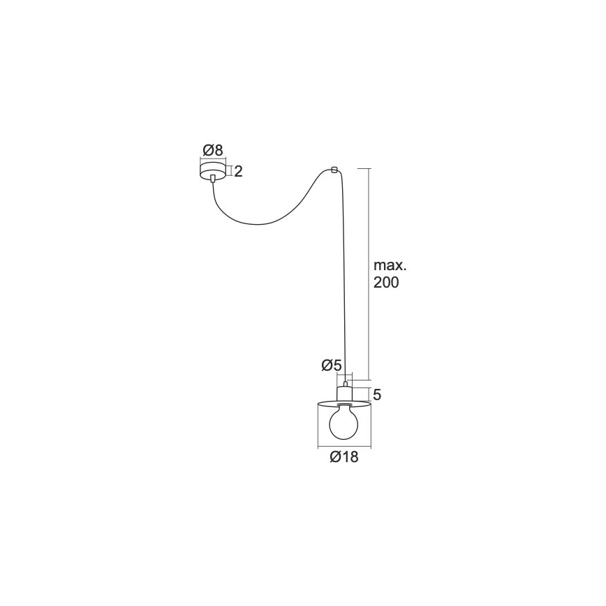Lustră pe cablu CORSO 1xE27/15W/230V crom lucios Argon 3836