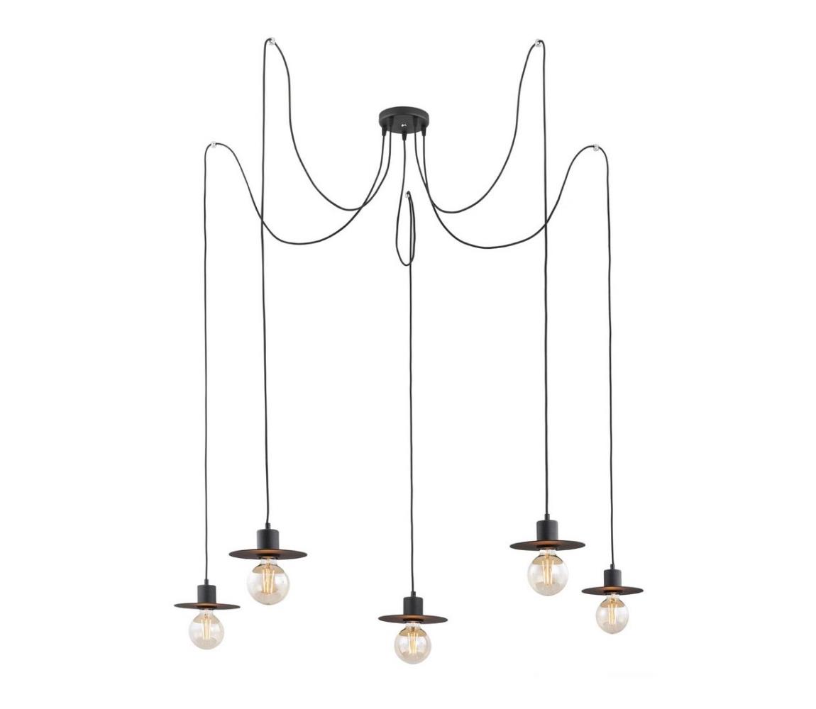 Lustră pe cablu CORSO 5xE27/15W/230V neagră Argon 2078