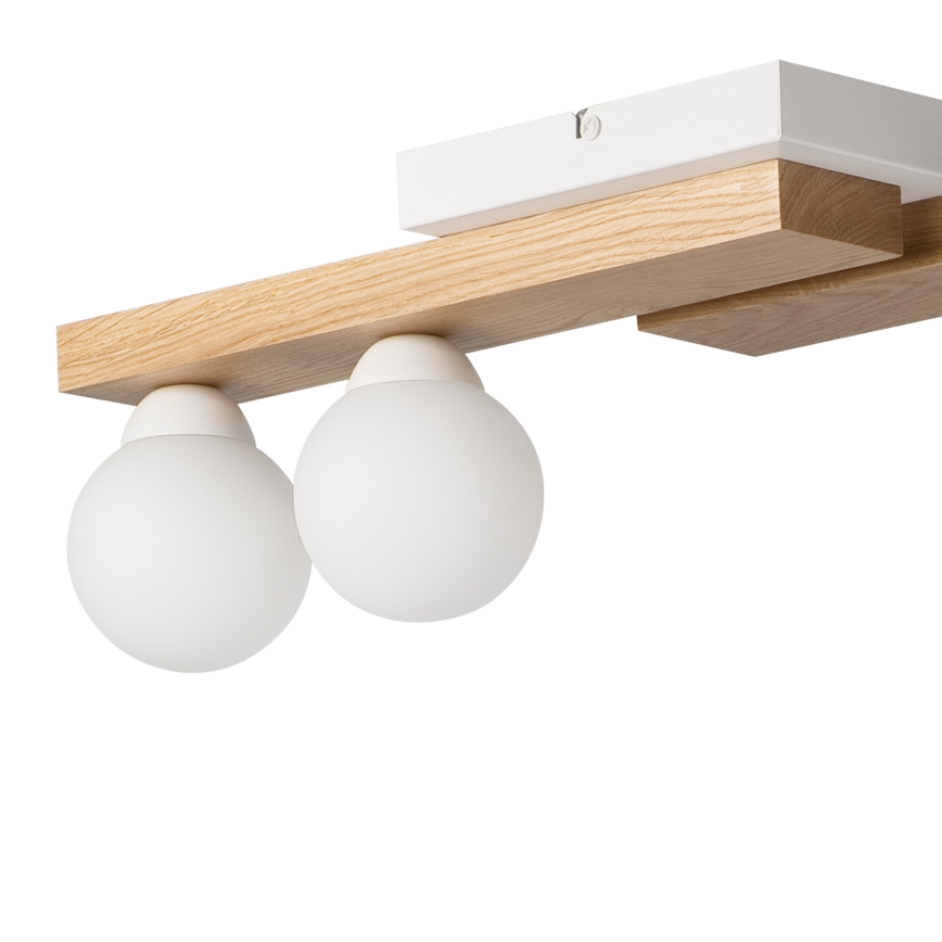 Lustră pe cablu CORTINA 2xE27/15W/230V + 2xG9/5W/230V alb/stejar