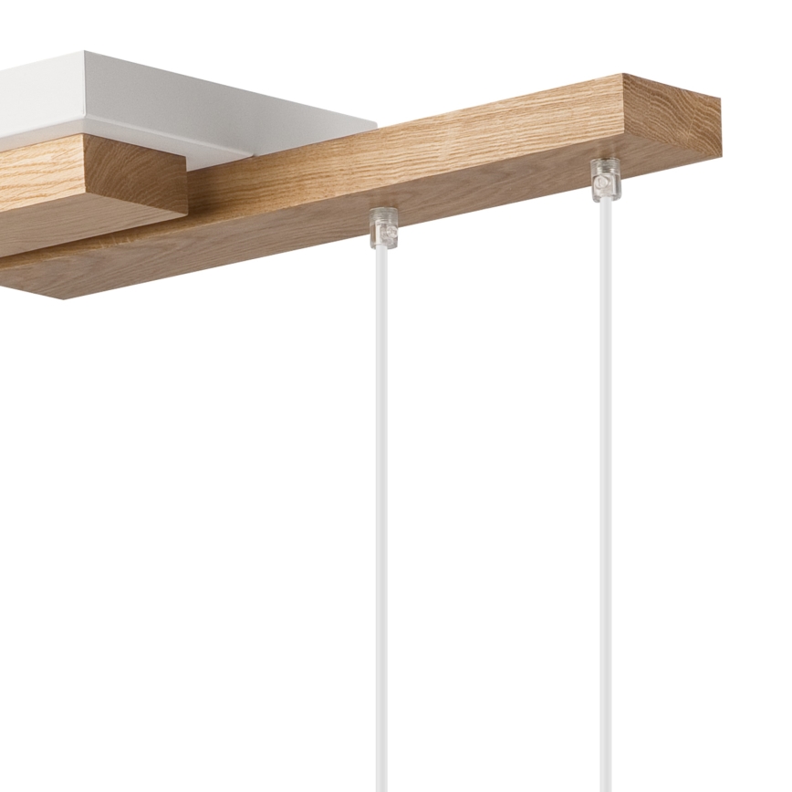 Lustră pe cablu CORTINA 2xE27/15W/230V + 2xG9/5W/230V alb/stejar