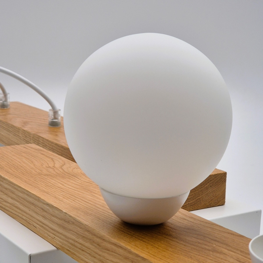 Lustră pe cablu CORTINA 2xE27/15W/230V + 2xG9/5W/230V alb/stejar