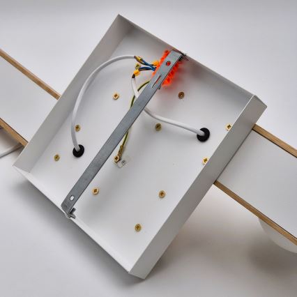 Lustră pe cablu CORTINA 2xE27/15W/230V + 2xG9/5W/230V alb/stejar